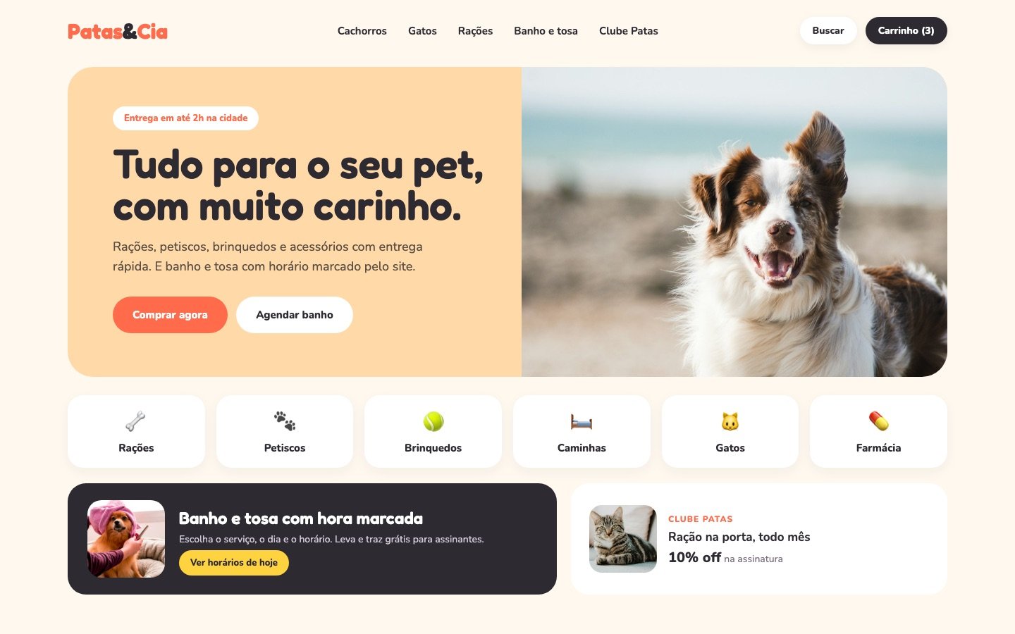 Loja virtual de um pet shop